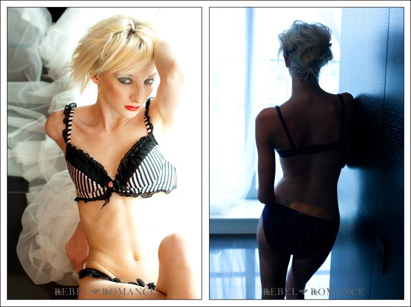 image of blonde woman in lingerie