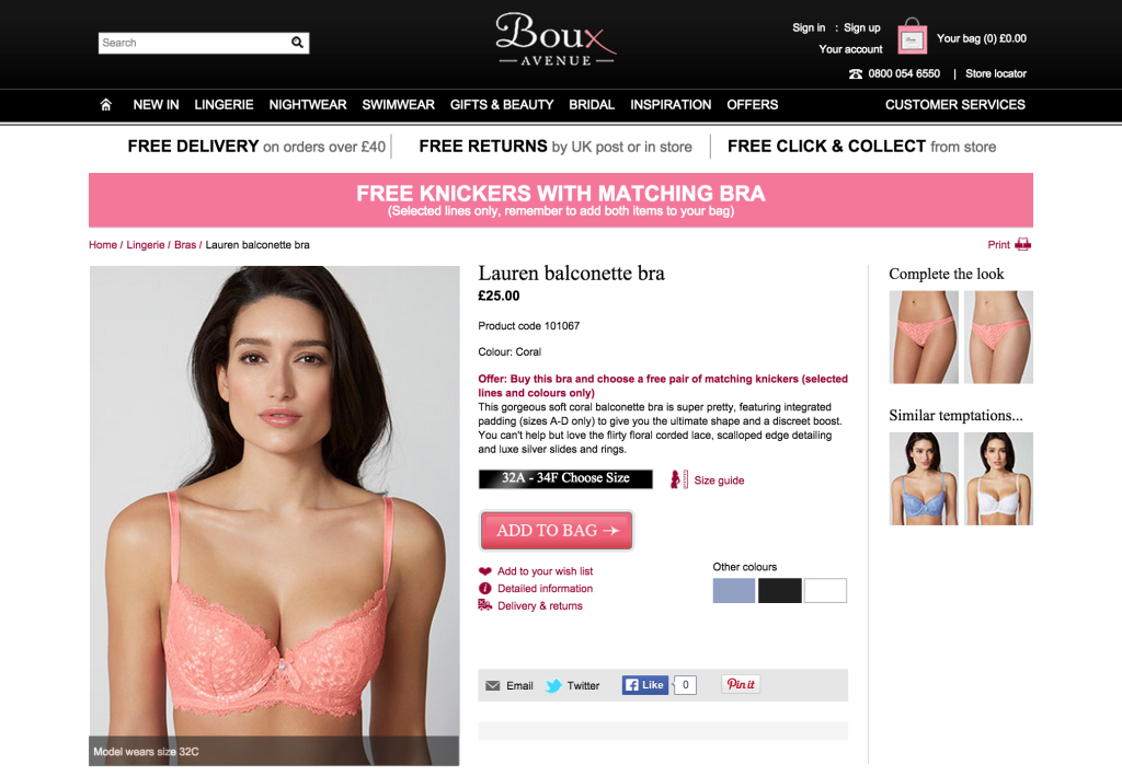 coral lingerie from boux avenue