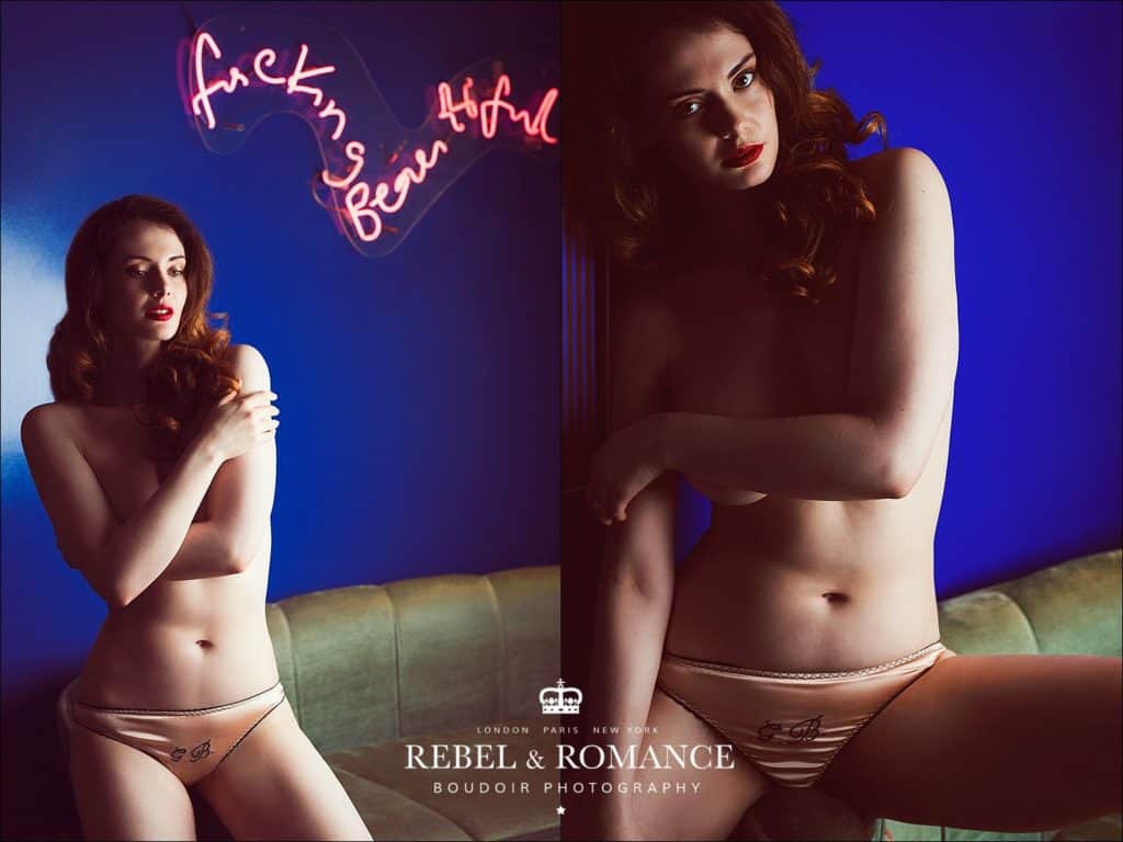 colourful lingerie campaign in private member's club in London