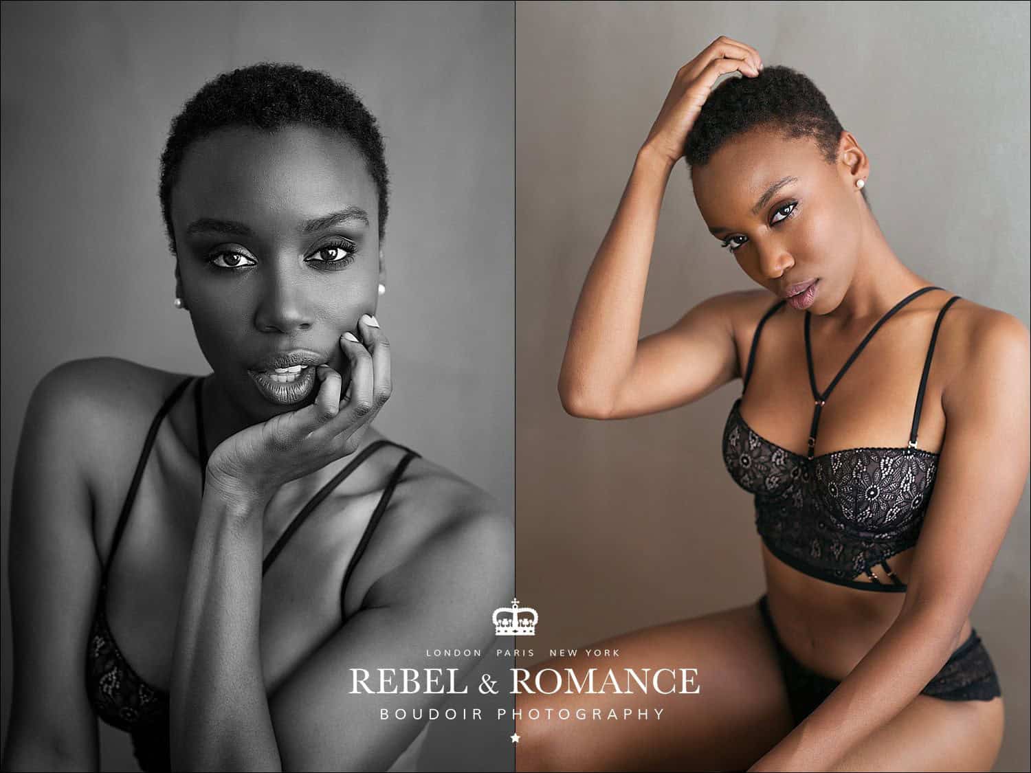 portrait of african american girl in lingerie