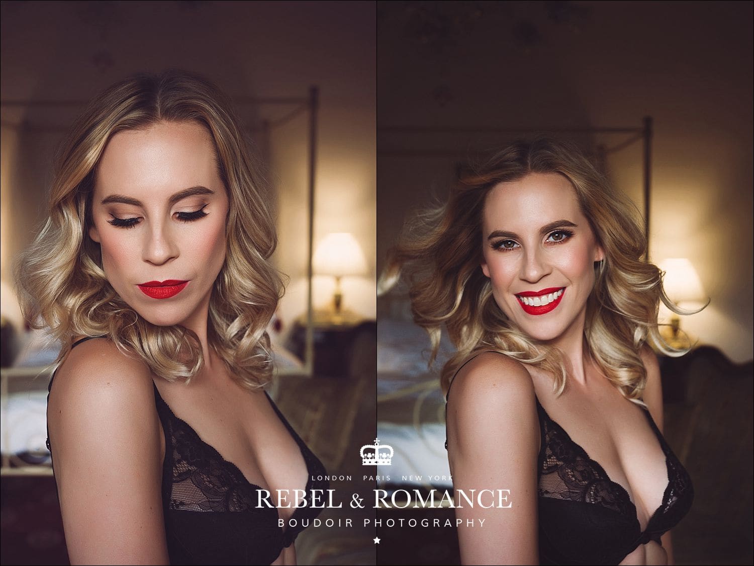 glamorous blone woman with red lipstick in italy 