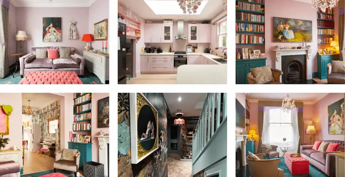 Boudoir photography studio in stylish pink feminine London townhouse location