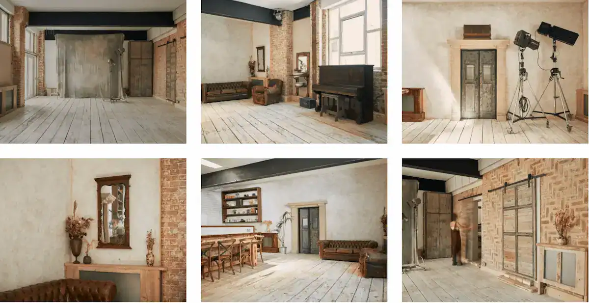 Editorial boudoir photography location in East London warehouse loft