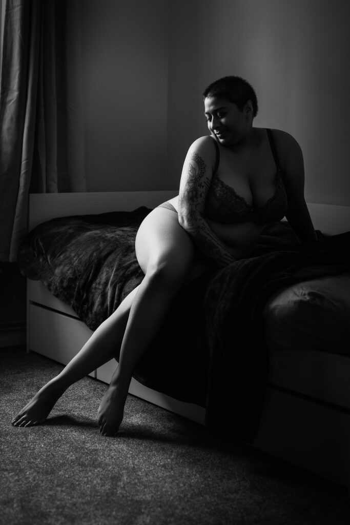 Moody silhouette boudoir photography in Suffolk