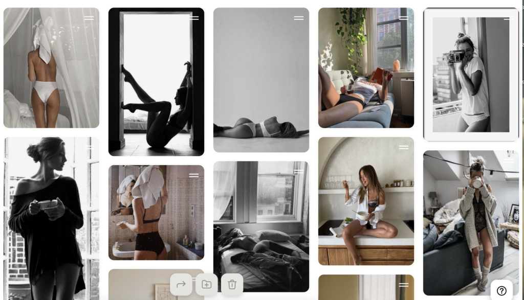 a mood board of basic simple lingerie